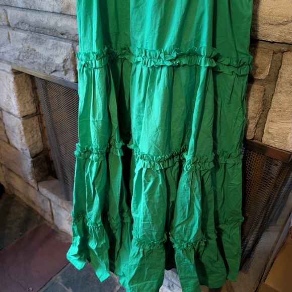 Green Sleeveless Tiered Maternity Dress - Picture 3 of 8